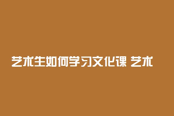 艺术生如何学习文化课 艺术生文化课的重要性