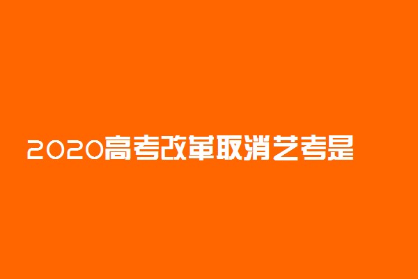 2020高考改革取消艺考是真的吗