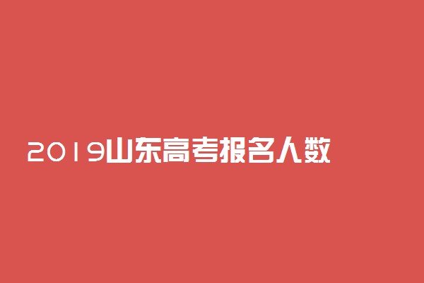 2019山东高考报名人数