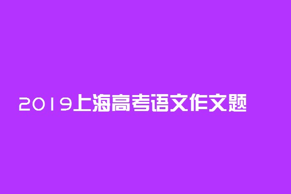 2019上海高考语文作文题目及范文