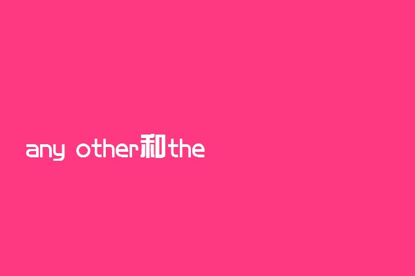 any other和the other的区别