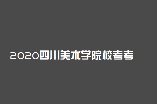 2020四川美术学院校考考试时间及考点设置