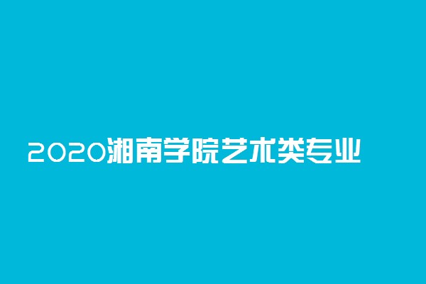 2020湘南学院艺术类专业招生简章