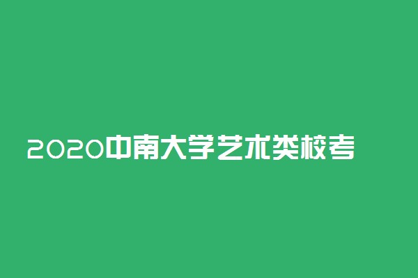 2020中南大学艺术类校考成绩查询时间