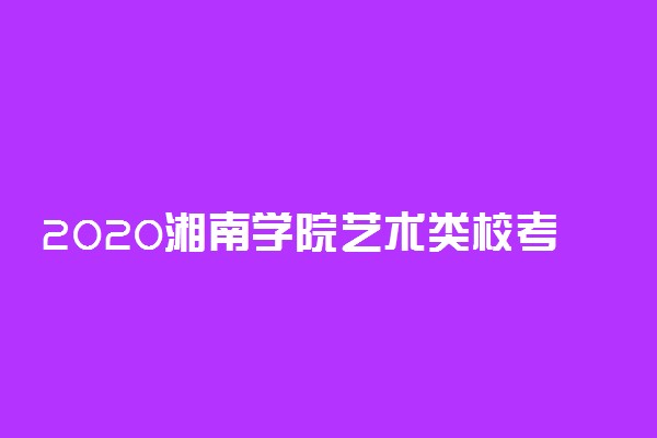2020湘南学院艺术类校考成绩查询入口
