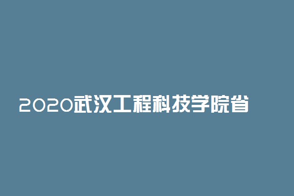 2020武汉工程科技学院省外校考报名及考试时间