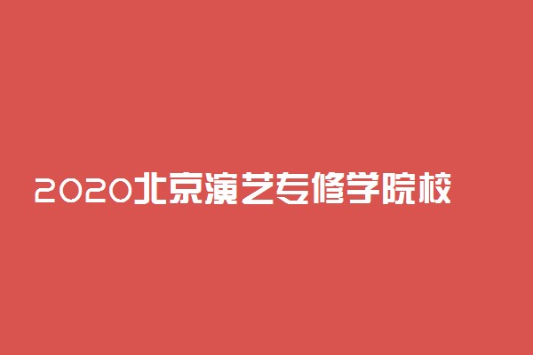 2020北京演艺专修学院校考成绩25日可查