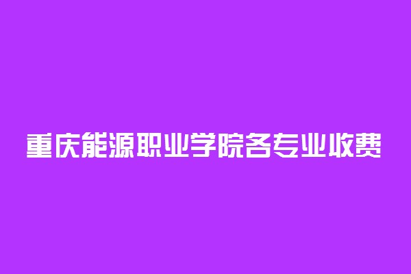 重庆能源职业学院各专业收费明细表