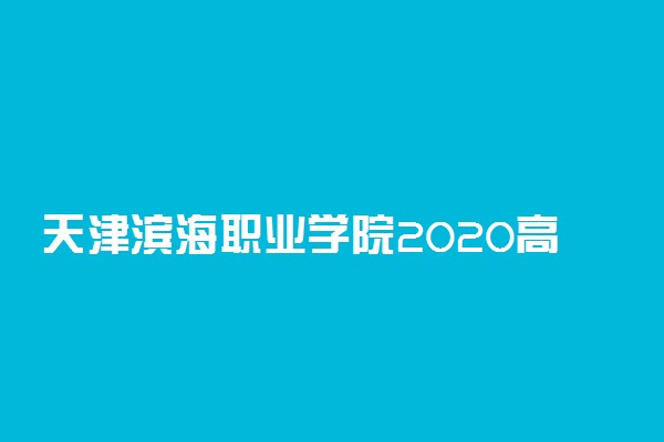 天津滨海职业学院2020高职招生章程