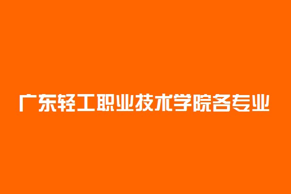 广东轻工职业技术学院各专业收费标准一年多少钱