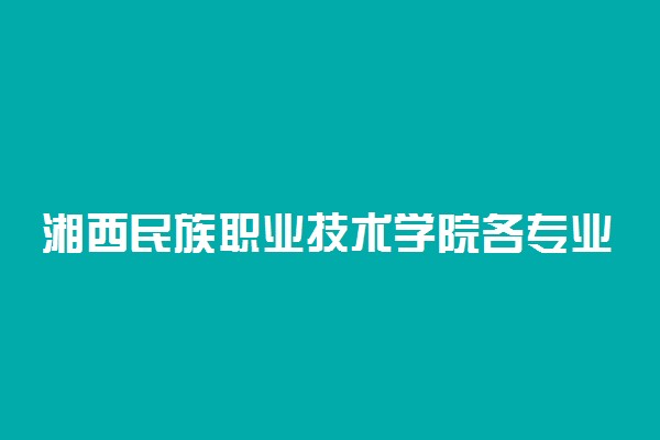 湘西民族职业技术学院各专业费用一年多少钱