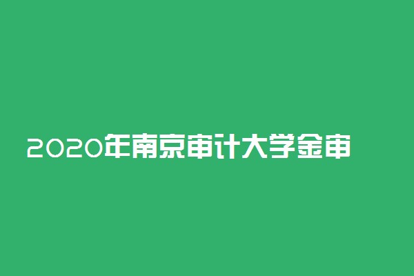 2020年南京审计大学金审学院本科招生章程