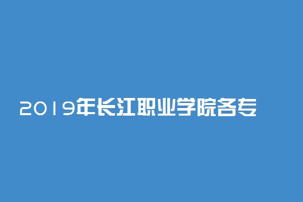 2019年长江职业学院各专业录取分数线