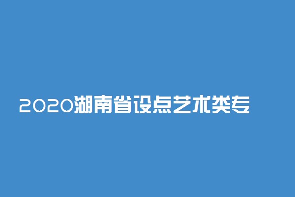 2020湖南省设点艺术类专业校考时间安排