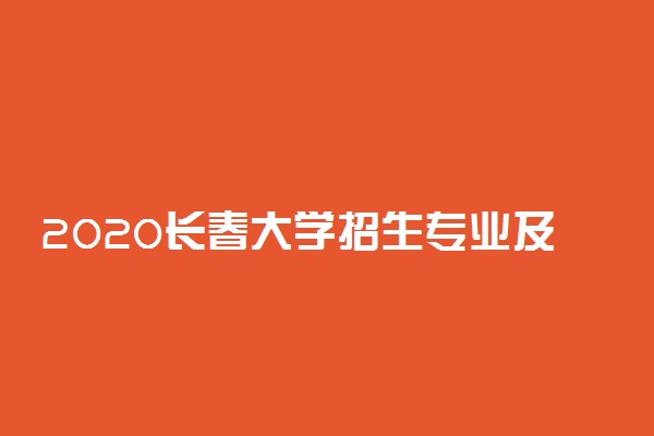 2020长春大学招生专业及计划