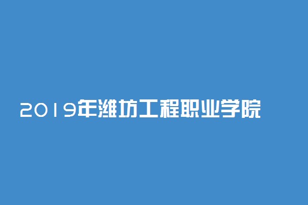 2019年潍坊工程职业学院录取分数线一览表