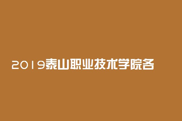 2019泰山职业技术学院各省录取分数线是多少