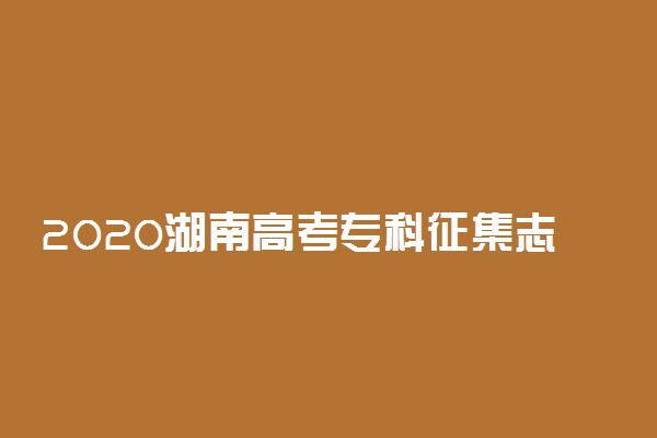 2020湖南高考专科征集志愿投档分数线