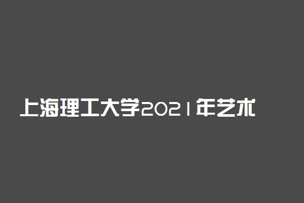 上海理工大学2021年艺术类专业招生简章