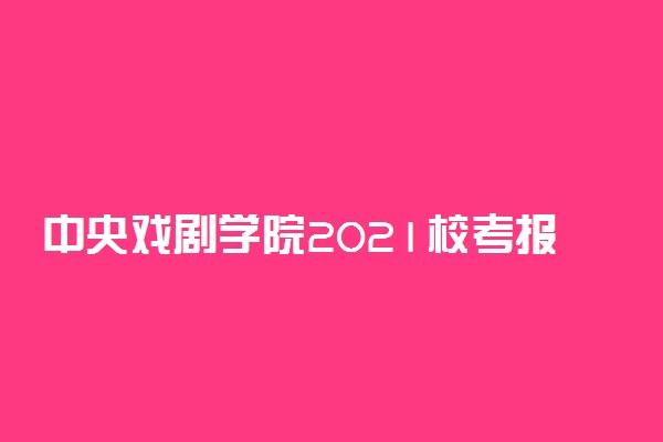 中央戏剧学院2021校考报名时间公布