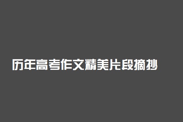 历年高考作文精美片段摘抄