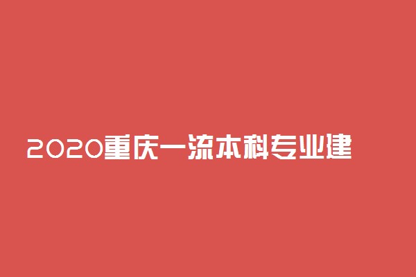 2020重庆一流本科专业建设点名单