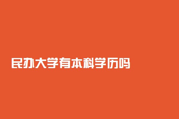 民办大学有本科学历吗