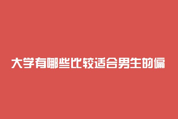 大学有哪些比较适合男生的偏文科专业