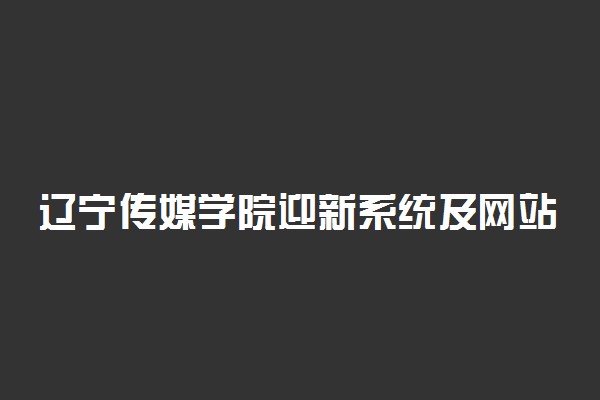 辽宁传媒学院迎新系统及网站入口 2021新生入学须知