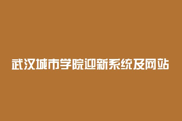 武汉城市学院迎新系统及网站入口 2021新生入学须知及注意事项