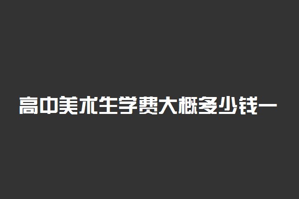 高中美术生学费大概多少钱一年