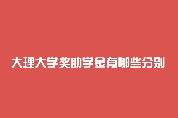 大理大学奖助学金有哪些分别多少钱 怎么申请评定