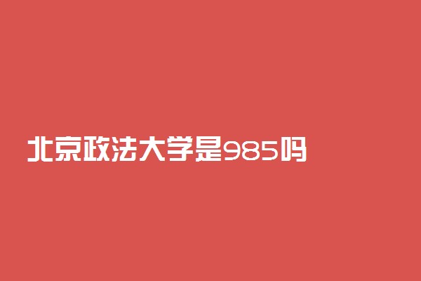 北京政法大学是985吗