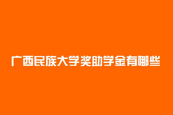 广西民族大学奖助学金有哪些分别多少钱 怎么申请评定