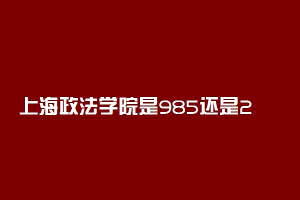 上海政法学院是985还是211