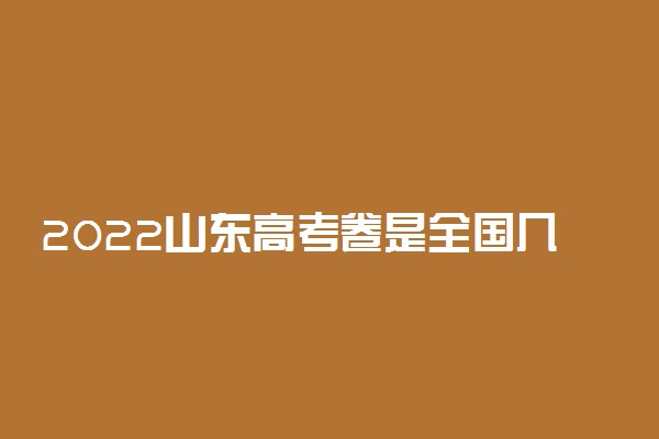 2022山东高考卷是全国几卷 使用什么试卷