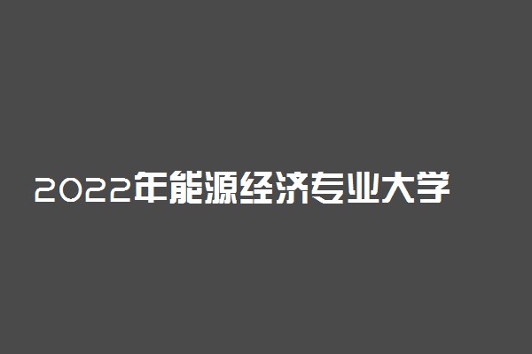 2022年能源经济专业大学排名