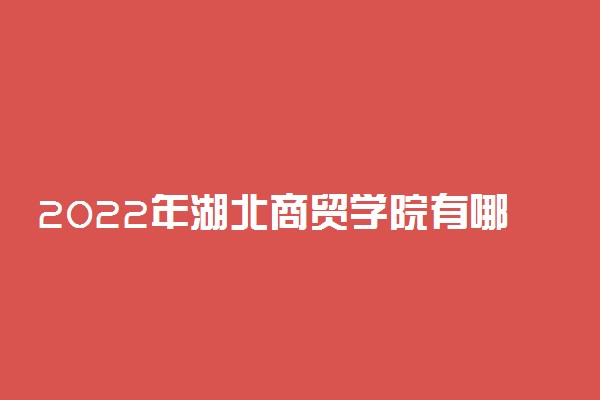 2022年湖北商贸学院有哪些专业 开设专业名单