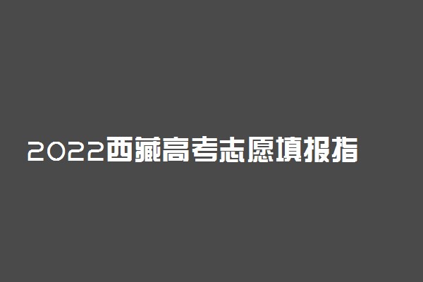 2022西藏高考志愿填报指南