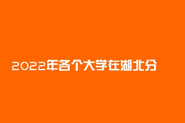 2022年各个大学在湖北分数线及位次预测