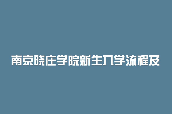 南京晓庄学院新生入学流程及注意事项 2022年迎新网站入口
