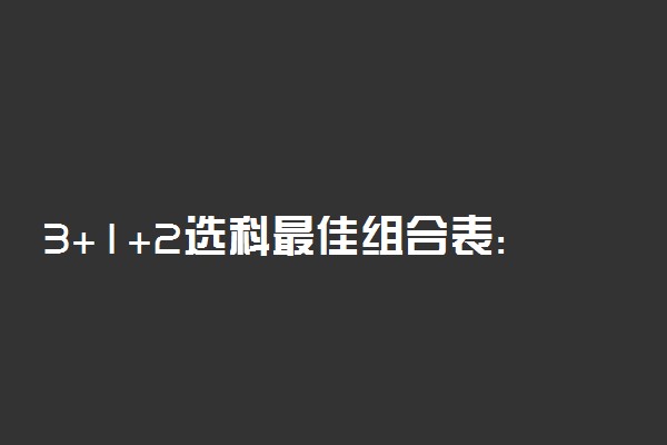 3+1+2选科最佳组合表:3+1+2新高考选科专业覆盖率表