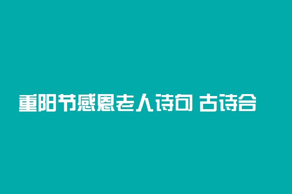 重阳节感恩老人诗句 古诗合集