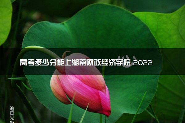 高考多少分能上湖南财政经济学院 2022录取分数线是多少