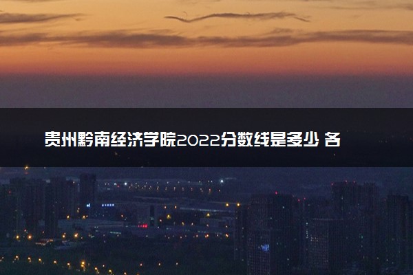 贵州黔南经济学院2022分数线是多少 各省录取最低位次