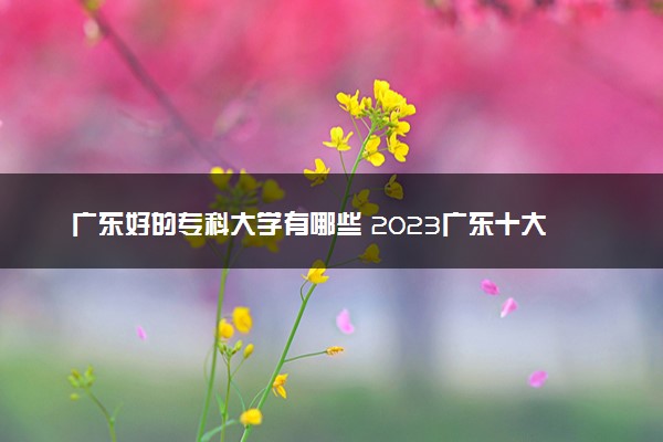 广东好的专科大学有哪些 2023广东十大高职专科院校排名