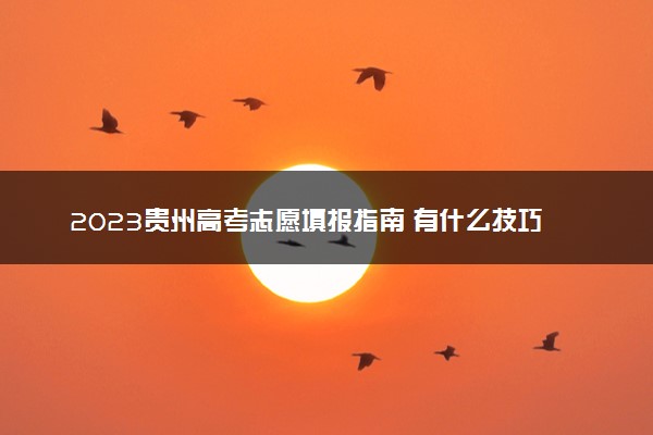 2023贵州高考志愿填报指南 有什么技巧