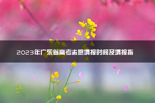2023年广东省高考志愿填报时间及填报指南