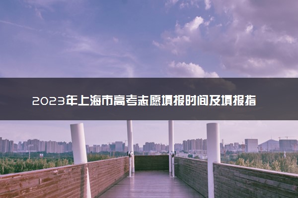 2023年上海市高考志愿填报时间及填报指南