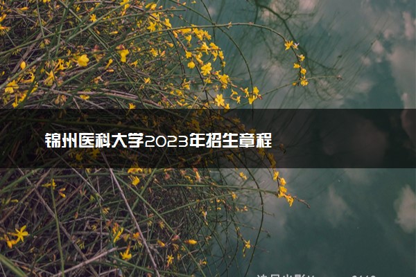 锦州医科大学2023年招生章程